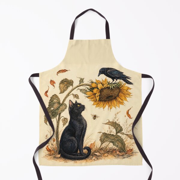 Item preview, The Last Sunflower, Black Cat, Raven and Bee designed and sold by VelvetClawStudio.