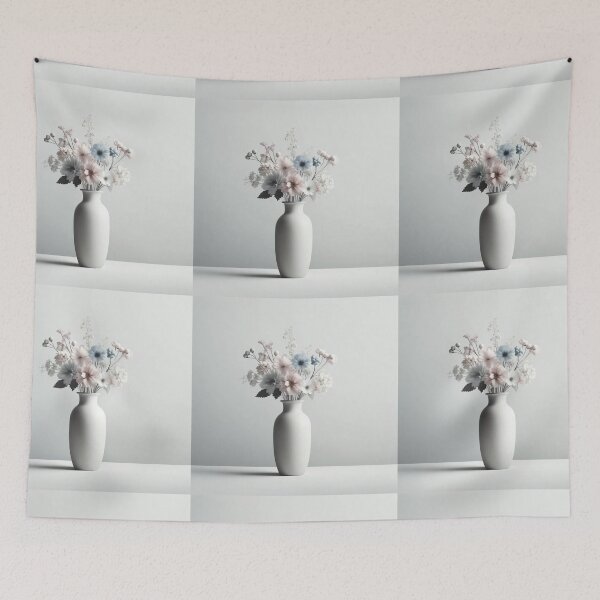 Item preview, Pastel Flowers in White Vase Minimalist Still Life designed and sold by NarjaShop.