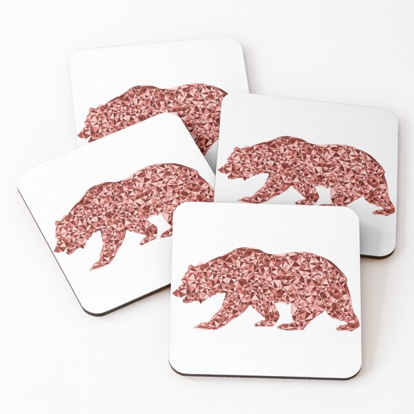 Item preview, Ferocious Bear Red Triangular Mosaic Silhouette Design designed and sold by DymondDesigns.
