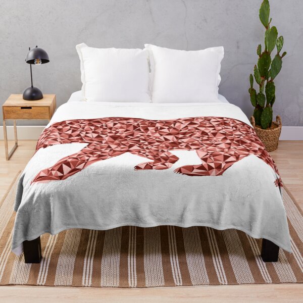 Item preview, Red Triangular Mosaic Ferocious Bear Silhouette Design designed and sold by DymondDesigns.