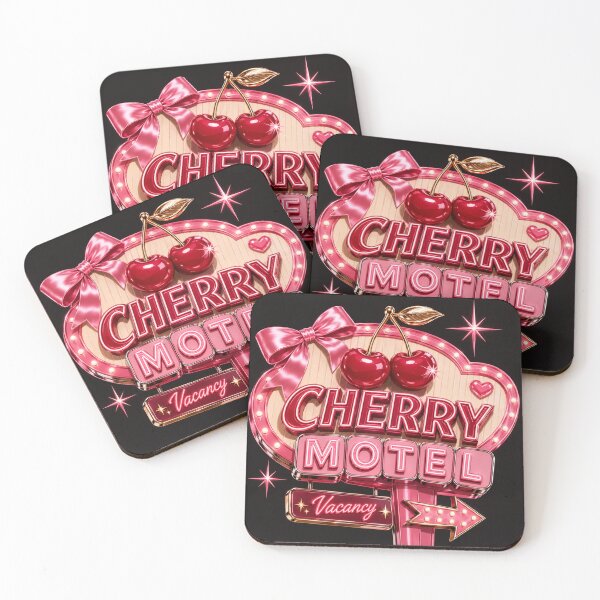 Item preview, Cherry Motel – Retro Neon Cherry Aesthetic designed and sold by AngieKolki.