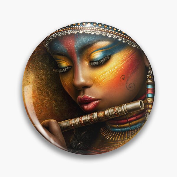 Item preview, Stunning Woman Playing Flute in Vibrant Colors designed and sold by Artessie.