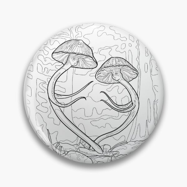 Item preview, Love Bonnets Mushroom Coloring Page – Cute Fantasy Mushroom Paint Your Own designed and sold by SaskiaFranken.