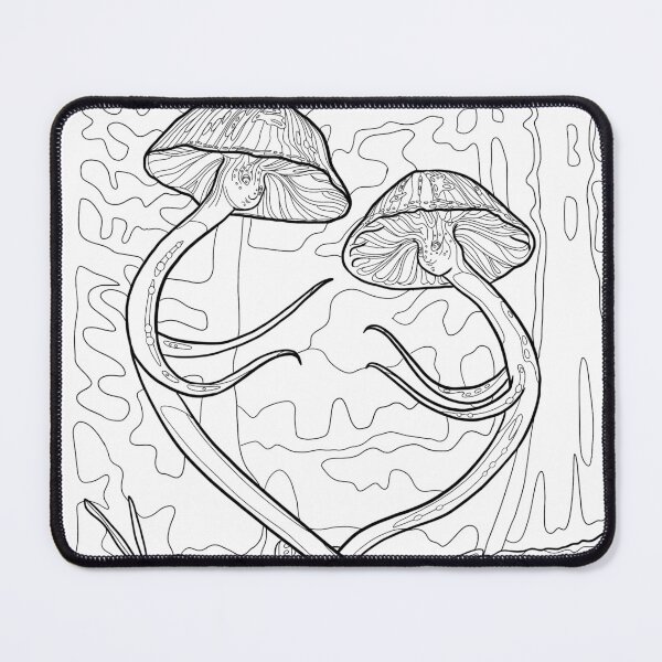 Item preview, Love Bonnets Mushroom Coloring Page – Cute Fantasy Mushroom Paint Your Own designed and sold by SaskiaFranken.