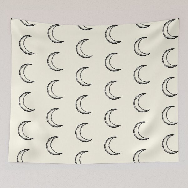 Item preview, Vintage Crescent Moon Celestial Line Art designed and sold by jianina-alondra.
