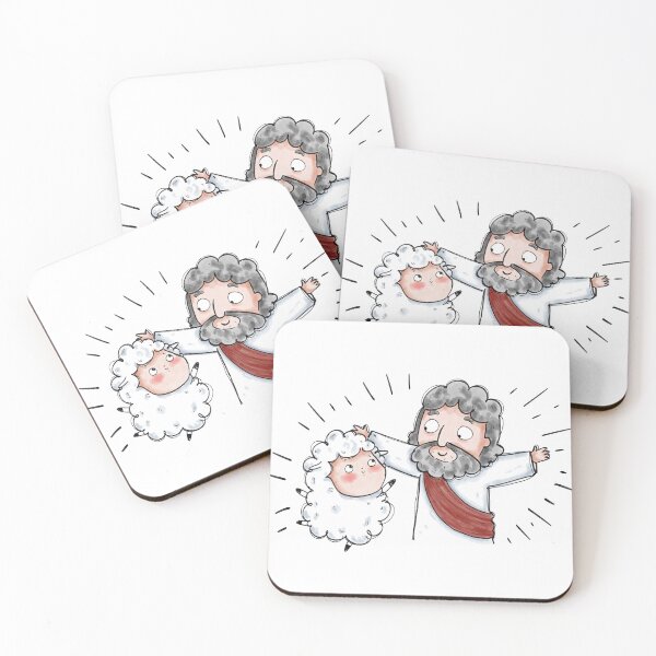 Item preview, Joyful Reunion – Jesus Hugging Little Lamb Illustration designed and sold by tiimastudio.