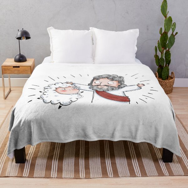 Item preview, Joyful Reunion – Jesus Hugging Little Lamb Illustration designed and sold by tiimastudio.