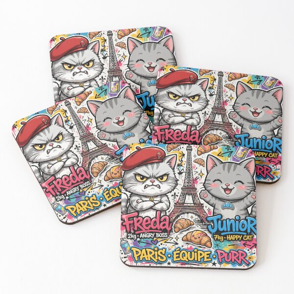 Item preview, Freda and Junior Paris Team - Angry Boss and Happy Cat Graffiti designed and sold by MAISON SYLVIE.