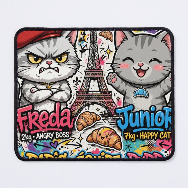 Item preview, Freda and Junior Paris Team - Angry Boss and Happy Cat Graffiti designed and sold by MAISON SYLVIE.