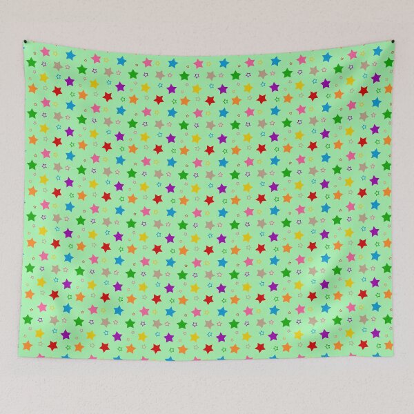 Item preview, Colorful Bright Stars Pattern Design Pastel Green  designed and sold by PatternTitan.