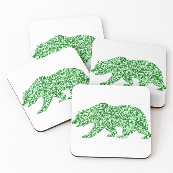 Item preview, Ferocious Bear Green Triangular Mosaic Silhouette Design designed and sold by DymondDesigns.