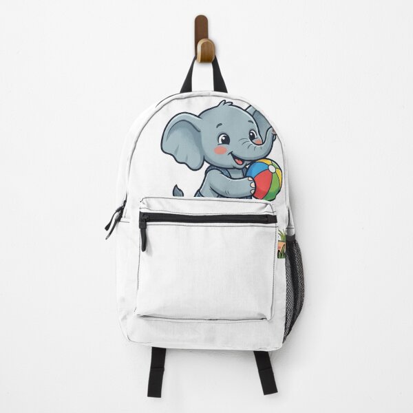 Item preview, Cute Baby Elephant in Overalls Walking with Beach Ball designed and sold by KaleeDesigns.