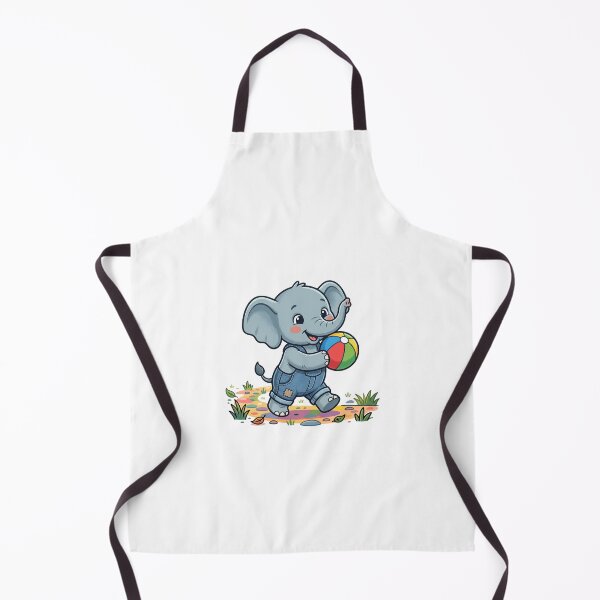 Item preview, Cute Baby Elephant in Overalls Walking with Beach Ball designed and sold by KaleeDesigns.