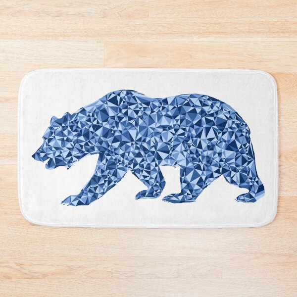 Item preview, Ferocious Bear Blue Triangular Mosaic Silhouette Design designed and sold by DymondDesigns.