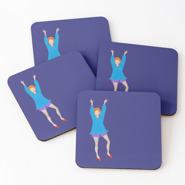 Item preview, Dancing Girl in Blue Dress - Joyful Redhead Woman Fashion Illustration designed and sold by Caterina@.