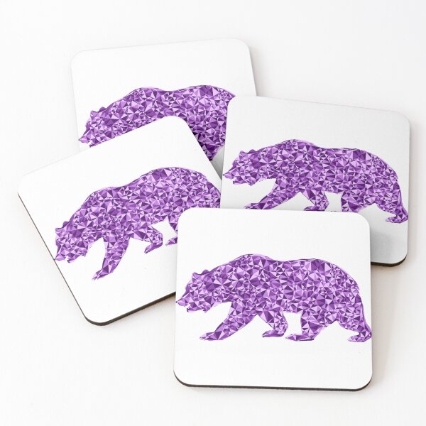 Item preview, Ferocious Bear Purple Triangular Mosaic Silhouette Design designed and sold by DymondDesigns.