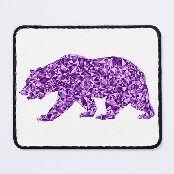 Item preview, Purple Triangular Mosaic Ferocious Bear Silhouette Design designed and sold by DymondDesigns.