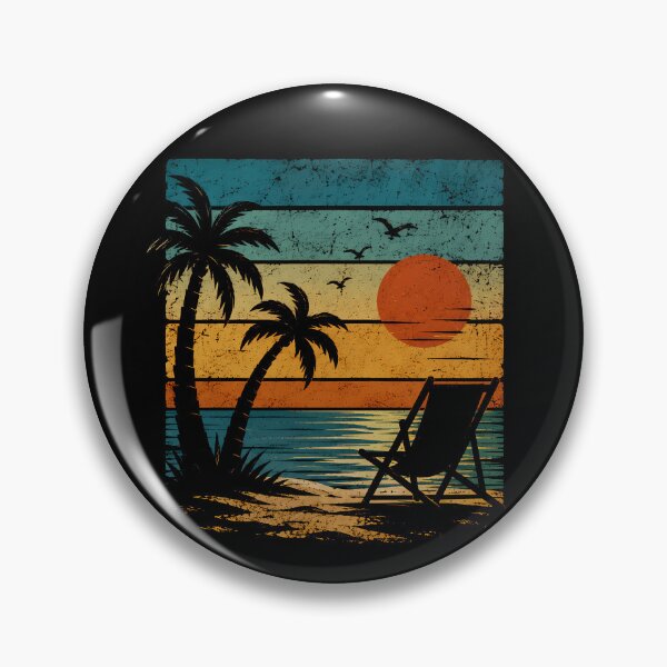Item preview, Retro Tropical Beach Sunset Chair Palm Paradise Vibes designed and sold by Moizento.