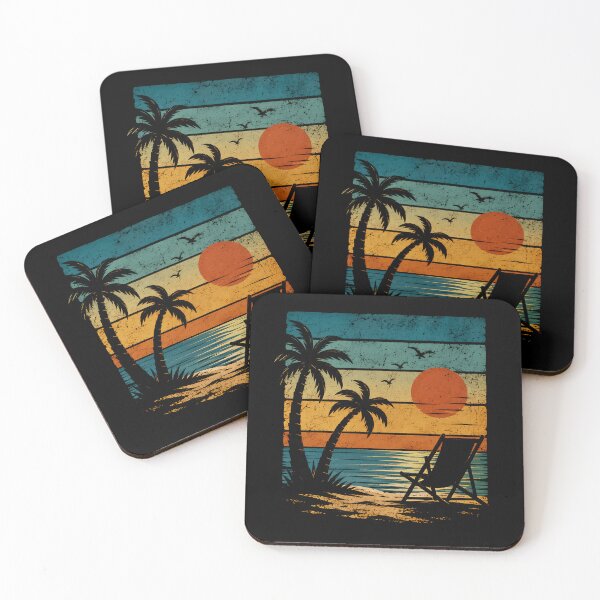 Item preview, Retro Tropical Beach Sunset Chair Palm Paradise Vibes designed and sold by Moizento.