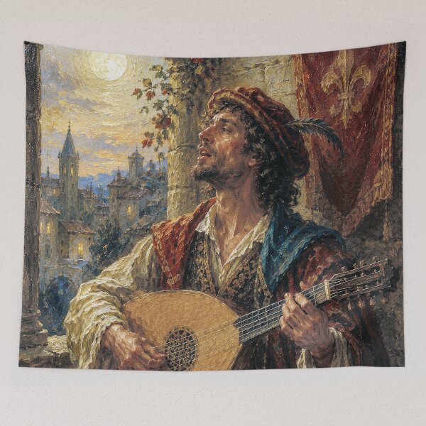 Item preview, The Wandering Troubadour painting. designed and sold by GalleryKauffeld.