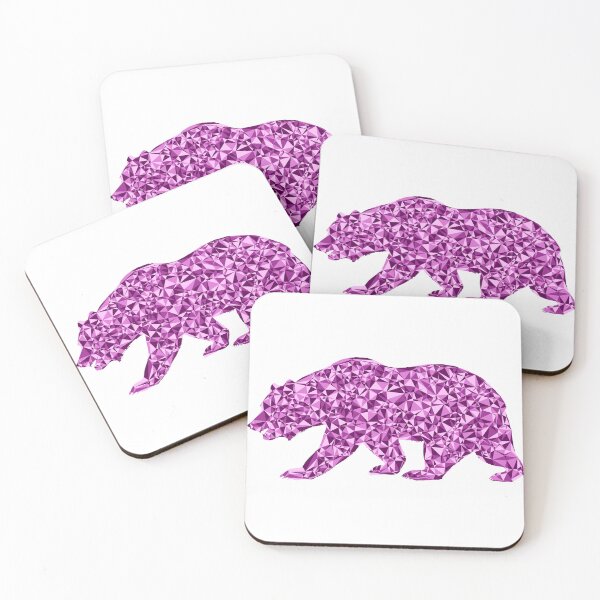 Item preview, Ferocious Bear Pink Triangular Mosaic Silhouette Design designed and sold by DymondDesigns.