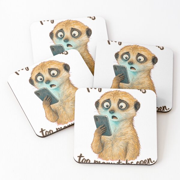 Item preview, My Brain Has Too Many Tabs Open Funny Meerkat Phone Shirt designed and sold by KIDEnia.