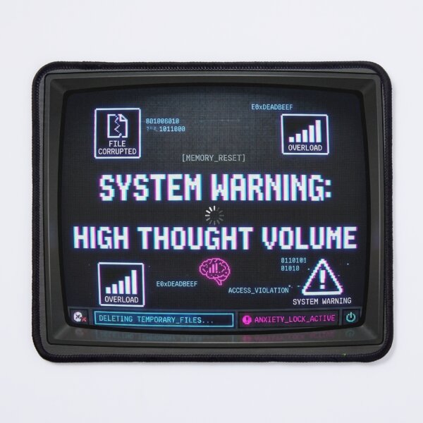 Item preview, System Warning High Thought Volume Retro Monitor  designed and sold by wuubby.