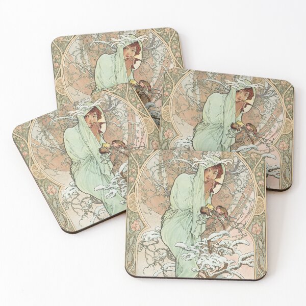 Item preview, Alphonse Mucha The Seasons Winter designed and sold by maniacfitness.