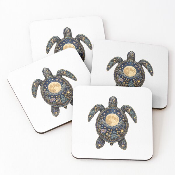 Item preview, Moonlit Sea Turtle | Ocean Moonlight Art Collection designed and sold by Zaru Art Studio.