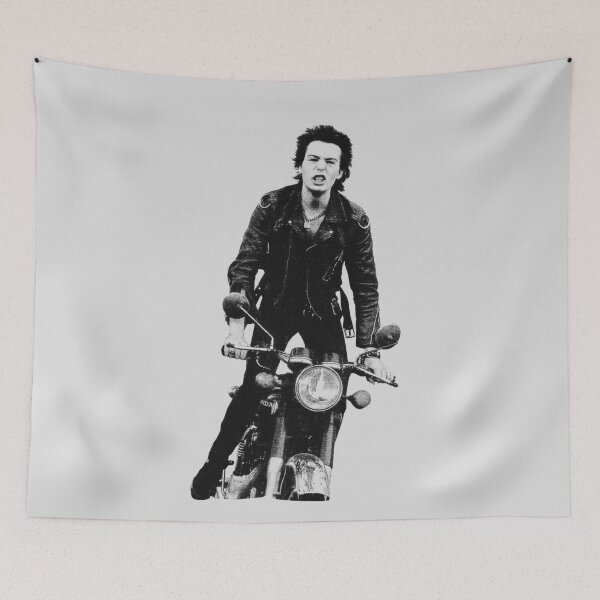 Item preview, sid vicious riding honda cb350 designed and sold by ChimyandFunky.