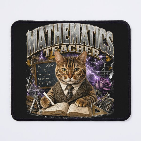 Item preview, Mathematics Teacher Bengal Cat Vintage Graphic T-Shirt | Funny Math Professor Cat Algebra STEM Teacher Gift designed and sold by illeN-Art-World.