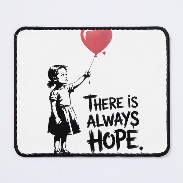 Item preview, Girl With Heart Balloon Hopeful Quote ⭐⭐⭐⭐⭐ designed and sold by Redbubble-Gulf.