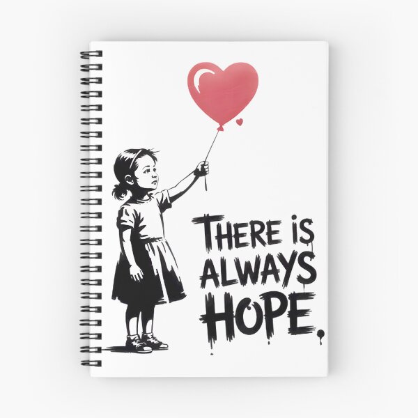 Item preview, Girl With Heart Balloon Hopeful Quote ⭐⭐⭐⭐⭐ designed and sold by Redbubble-Gulf.