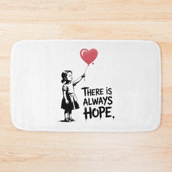 Item preview, Girl With Heart Balloon Hopeful Quote ⭐⭐⭐⭐⭐ designed and sold by Redbubble-Gulf.