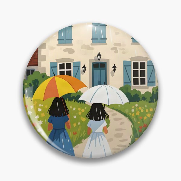 Item preview, Two friends under the rain walking towards a French Maison designed and sold by Ponted.