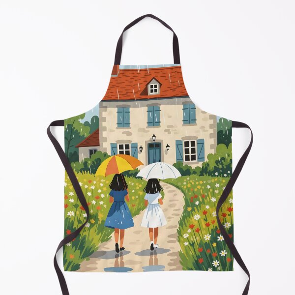 Item preview, Two friends under the rain walking towards a French Maison designed and sold by Ponted.
