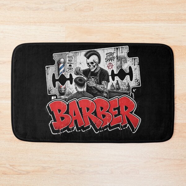Item preview, Punk Mohawk Barber Skull Razor Blade Graffiti Art designed and sold by Barber MD Culture.