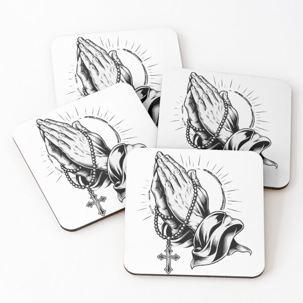 Item preview, Praying Hands Tattoo Artwork with Rosary designed and sold by DKSH1234.