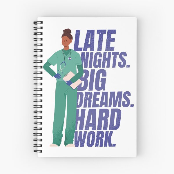 Item preview, Late Nights Big Dreams Hard Work Black Nurse Night Shift RN designed and sold by Hilal-Studio.