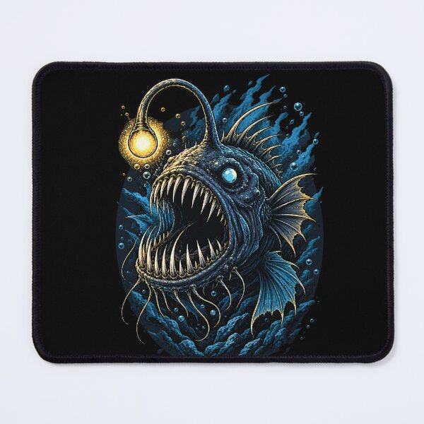 Item preview, Deep Sea Anglerfish Monster Fishing T-Shirt Dark Ocean - Predator Design for Fishermen designed and sold by Artimax-Studio.