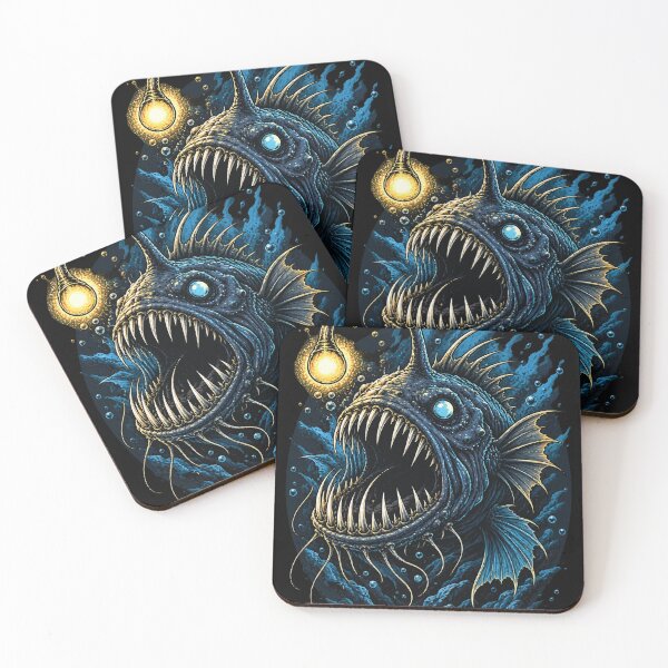 Item preview, Deep Sea Anglerfish Monster Fishing T-Shirt Dark Ocean - Predator Design for Fishermen designed and sold by Artimax-Studio.