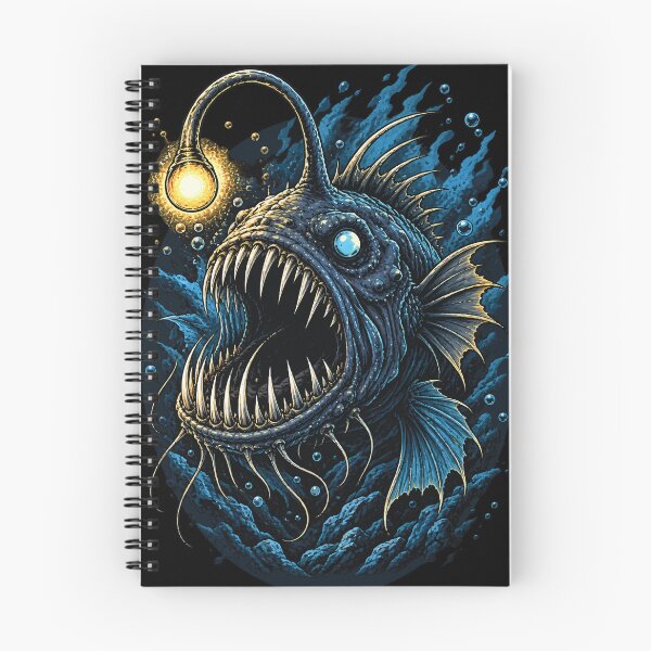 Item preview, Deep Sea Anglerfish Monster Fishing T-Shirt  Dark Ocean - Predator Design for Fishermen designed and sold by Artimax-Studio.