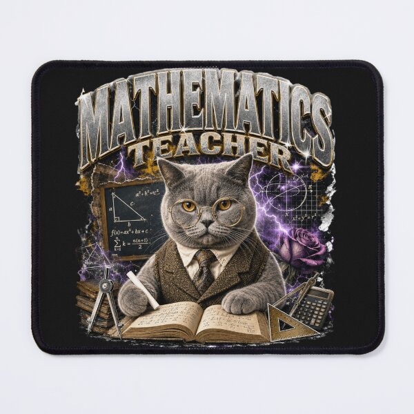 Item preview, Mathematics Teacher British Shorthair Cat Vintage Graphic T-Shirt | Funny Math Professor Cat Algebra STEM Teacher Gift designed and sold by illeN-Art-World.