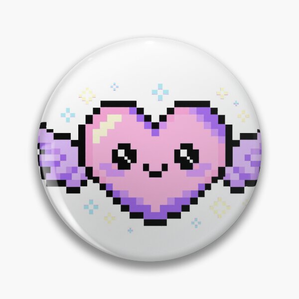 Item preview, Kawaii Pixel Heart With Angel Wings - Extra Life - Pastel 8Bit Gaming Sticker designed and sold by Petringo.