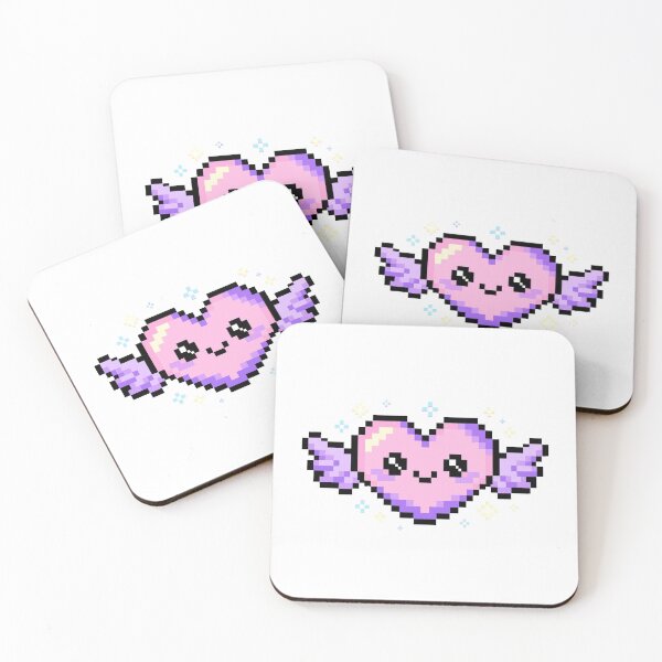 Item preview, Kawaii Pixel Heart With Angel Wings - Extra Life - Pastel 8Bit Gaming Sticker designed and sold by Petringo.