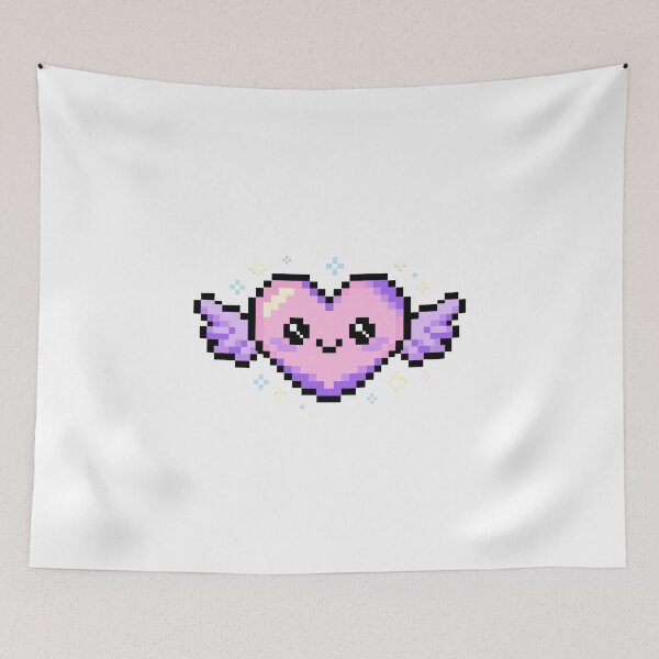 Item preview, Kawaii Pixel Heart With Angel Wings - Extra Life - Pastel 8Bit Gaming Sticker designed and sold by Petringo.