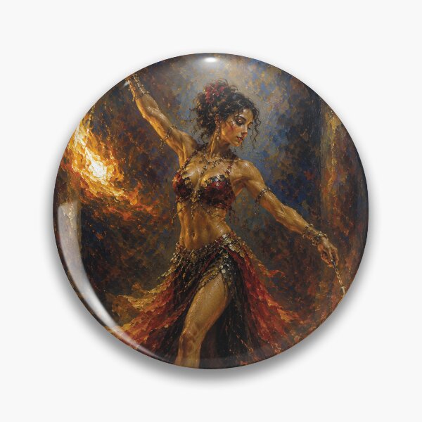 Item preview, An elegant woman dancing with fire painting. designed and sold by GalleryKauffeld.