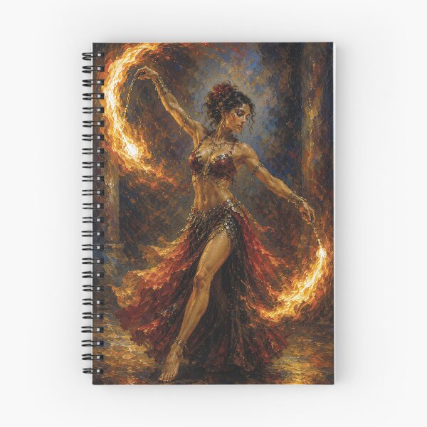 Item preview, An elegant woman dancing with fire painting. designed and sold by GalleryKauffeld.