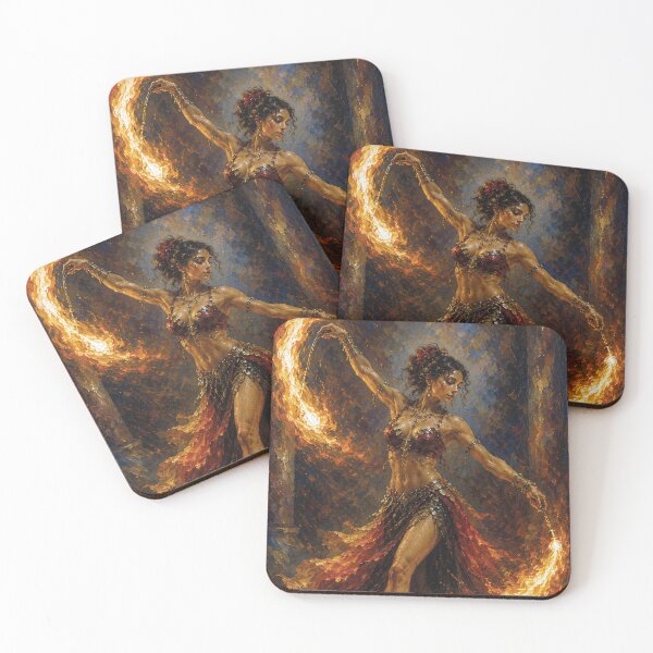 Item preview, An elegant woman dancing with fire painting. designed and sold by GalleryKauffeld.