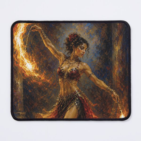 Item preview, An elegant woman dancing with fire painting. designed and sold by GalleryKauffeld.